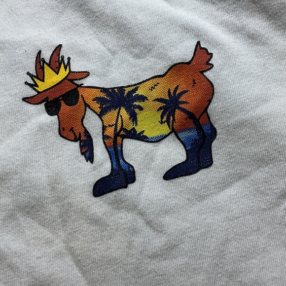 White Graphic Tee with Colorful Design - Picture 2 of 4